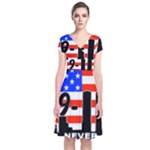 911 Never Forget Short Sleeve Front Wrap Dress