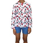 Halloween Skeleton Fish Kids  Long Sleeve Swimwear