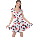 Halloween Skeleton Fish Cap Sleeve Dress