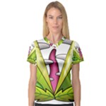  Venus Flytrap Monster V-Neck Sport Mesh Tee