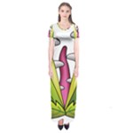  Venus Flytrap Monster Short Sleeve Maxi Dress