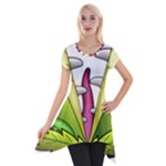  Venus Flytrap Monster Short Sleeve Side Drop Tunic