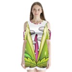  Venus Flytrap Monster Shoulder Cutout Velvet  One Piece