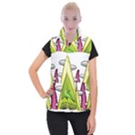  Venus Flytrap Monster Women s Button Up Puffer Vest