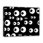 black white eyes Canvas 14  x 11  (Stretched)