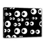 black white eyes Canvas 16  x 12  (Stretched)