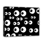 black white eyes Deluxe Canvas 20  x 16  (Stretched)