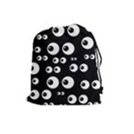 black white eyes Drawstring Pouch (Large)