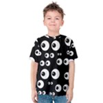 black white eyes Kids  Cotton Tee