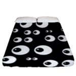 black white eyes Fitted Sheet (Queen Size)