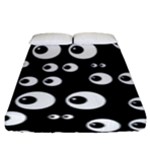 black white eyes Fitted Sheet (King Size)