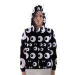 black white eyes Hooded Wind Breaker (Women)