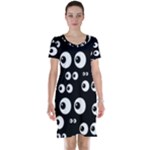 black white eyes Short Sleeve Nightdress