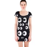 black white eyes Short Sleeve Bodycon Dress