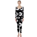 black white eyes Long Sleeve Catsuit