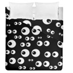 black white eyes Duvet Cover Double Side (Queen Size)