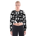 black white eyes Cropped Sweatshirt