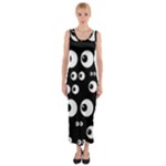 black white eyes Fitted Maxi Dress