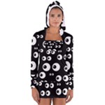 black white eyes Long Sleeve Hooded T-shirt