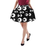 black white eyes A-Line Pocket Skirt