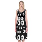 black white eyes Midi Sleeveless Dress