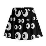 black white eyes Mini Flare Skirt