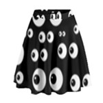 black white eyes High Waist Skirt