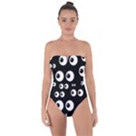 black white eyes Tie Back One Piece Swimsuit