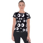 black white eyes Short Sleeve Sports Top 