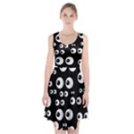 black white eyes Racerback Midi Dress