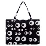 black white eyes Zipper Medium Tote Bag