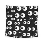 black white eyes Square Tapestry (Small)