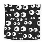 black white eyes Square Tapestry (Large)