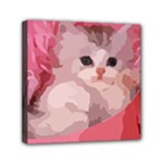 pink fluffy kitten Mini Canvas 6  x 6  (Stretched)