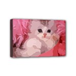 pink fluffy kitten Mini Canvas 6  x 4  (Stretched)