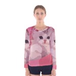 pink fluffy kitten Women s Long Sleeve Tee