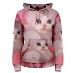 pink fluffy kitten Women s Pullover Hoodie