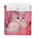 pink fluffy kitten Duvet Cover Double Side (Full/ Double Size)