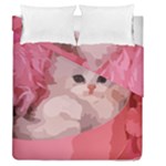 pink fluffy kitten Duvet Cover Double Side (Queen Size)