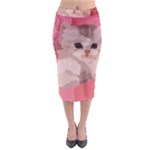 pink fluffy kitten Midi Pencil Skirt