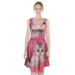 pink fluffy kitten Racerback Midi Dress