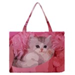 pink fluffy kitten Zipper Medium Tote Bag