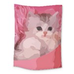 pink fluffy kitten Medium Tapestry