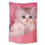 pink fluffy kitten Large Tapestry