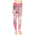 pink fluffy kitten Kids  Legging