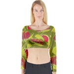 Halloween Fly Trap Long Sleeve Crop Top (Tight Fit)