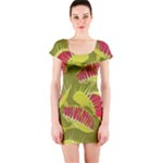 Halloween Fly Trap Short Sleeve Bodycon Dress