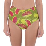 Halloween Fly Trap Reversible High-Waist Bikini Bottoms