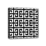 Black white Greek Key Mini Canvas 4  x 4  (Stretched)