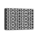 Black white Greek Key Mini Canvas 7  x 5  (Stretched)